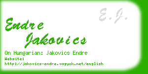endre jakovics business card